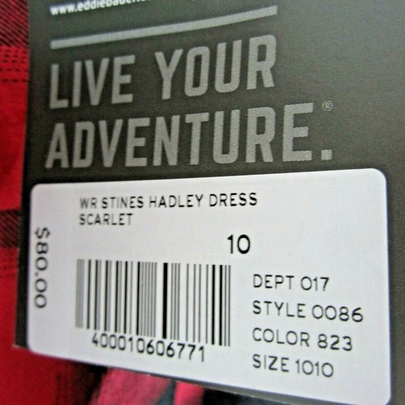 Eddie Bauer Hadley Buffalo Plaid Red Dress NEW 10 - Picture 8 of 10